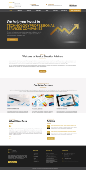 Web Design par chandrayaan.creative pour Service Elevation Advisors, LLC | Design : #26064946