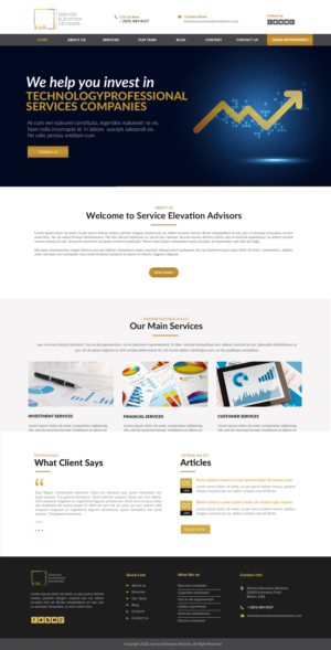 Web Design par chandrayaan.creative pour Service Elevation Advisors, LLC | Design : #26064951