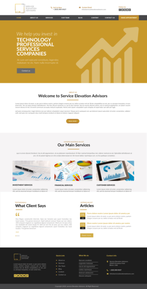Web Design par chandrayaan.creative pour Service Elevation Advisors, LLC | Design : #26065027