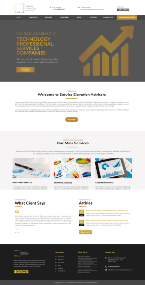 Web Design par chandrayaan.creative pour Service Elevation Advisors, LLC | Design : #26065071