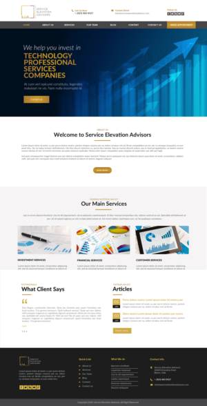 Web Design par chandrayaan.creative pour Service Elevation Advisors, LLC | Design : #26065088