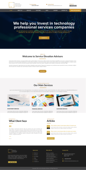 Web Design par chandrayaan.creative pour Service Elevation Advisors, LLC | Design : #26065099