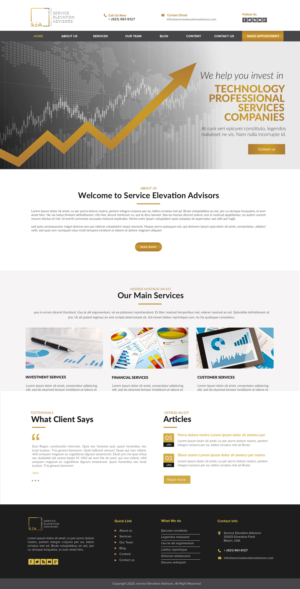 Web Design par chandrayaan.creative pour Service Elevation Advisors, LLC | Design : #26065247