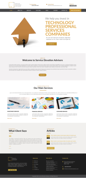 Web Design par chandrayaan.creative pour Service Elevation Advisors, LLC | Design : #26072029