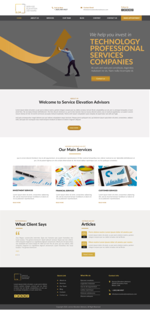 Web Design par chandrayaan.creative pour Service Elevation Advisors, LLC | Design : #26072174