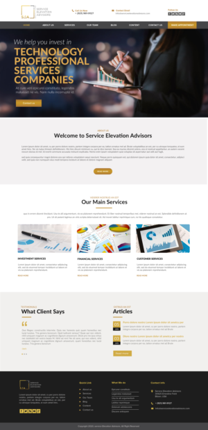 Web Design par chandrayaan.creative pour Service Elevation Advisors, LLC | Design : #26072193