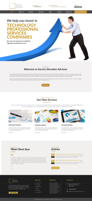 Web Design par chandrayaan.creative pour Service Elevation Advisors, LLC | Design : #26078043