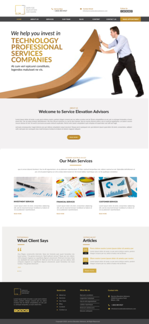 Web Design par chandrayaan.creative pour Service Elevation Advisors, LLC | Design : #26078056