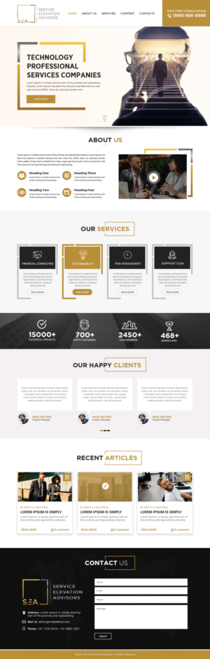Web Design by SAI DESIGNS for Service Elevation Advisors, LLC | Design: #26079312