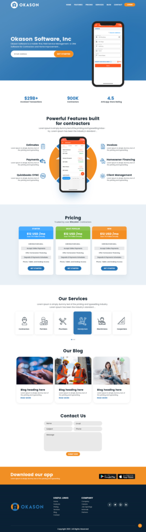 Design WordPress Website for Contractor App Website | Web Design by nzdesigners