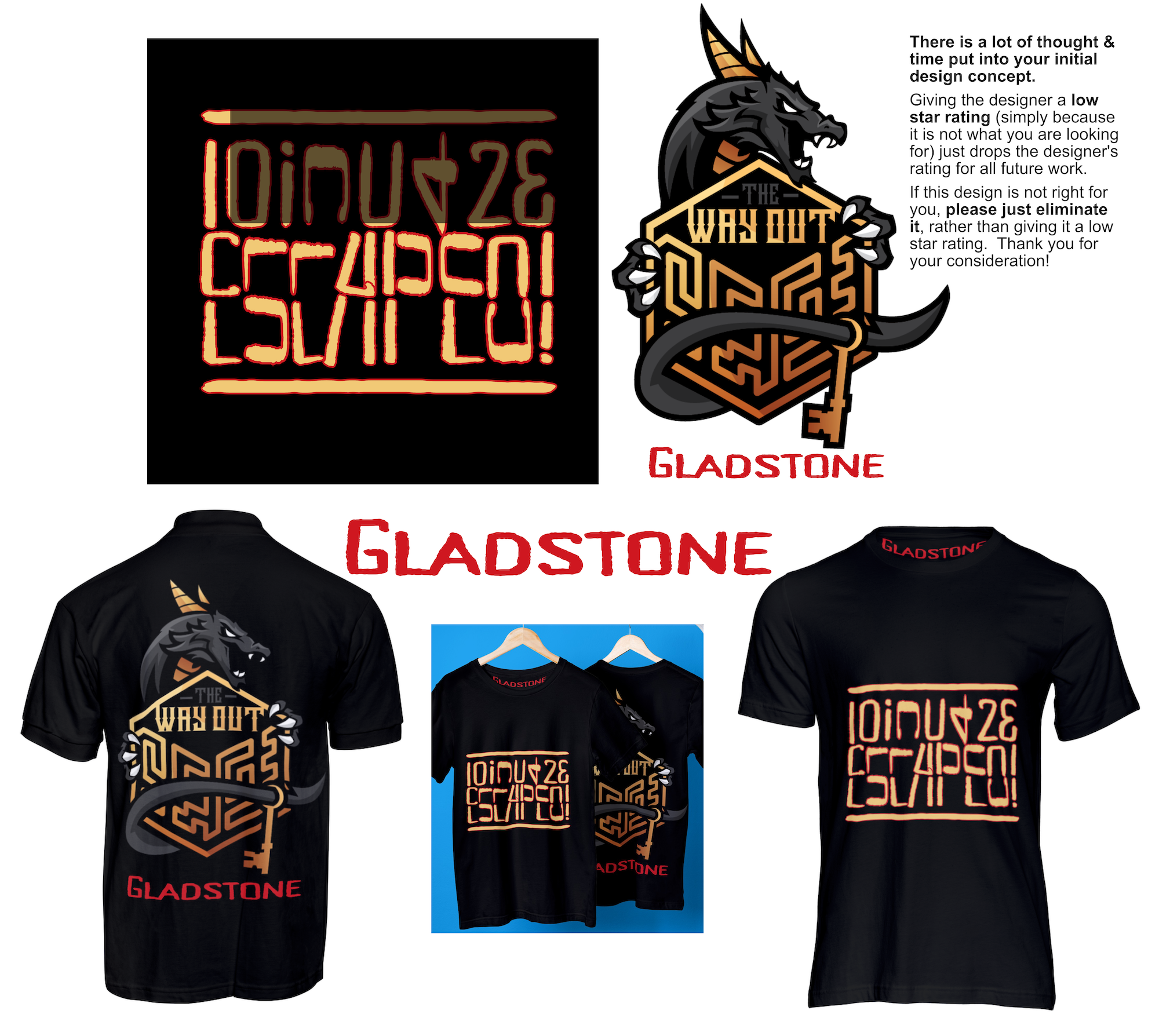 T-shirt Design by Blackmarket Graphic Design for The Way Out Gladstone | Design #26064066