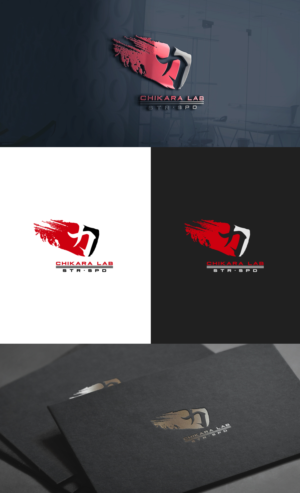 the Japanese character for chikara, strength (STR) x speed (SPD). | Logo Design by GLDesigns