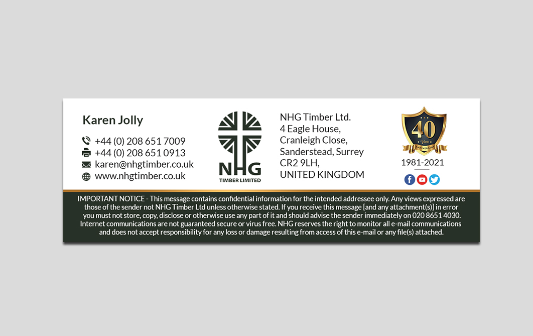 Design de Carte de Visite par Creations Box 2015 pour NHG Timber Ltd | Design #26074779