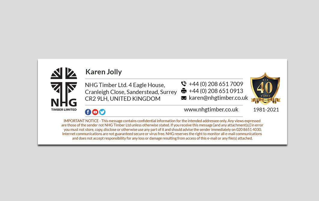 Design de Carte de Visite par Creations Box 2015 pour NHG Timber Ltd | Design #26074780