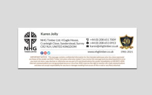 Business Card Design by Creations Box 2015 for NHG Timber Ltd | Design: #26074780