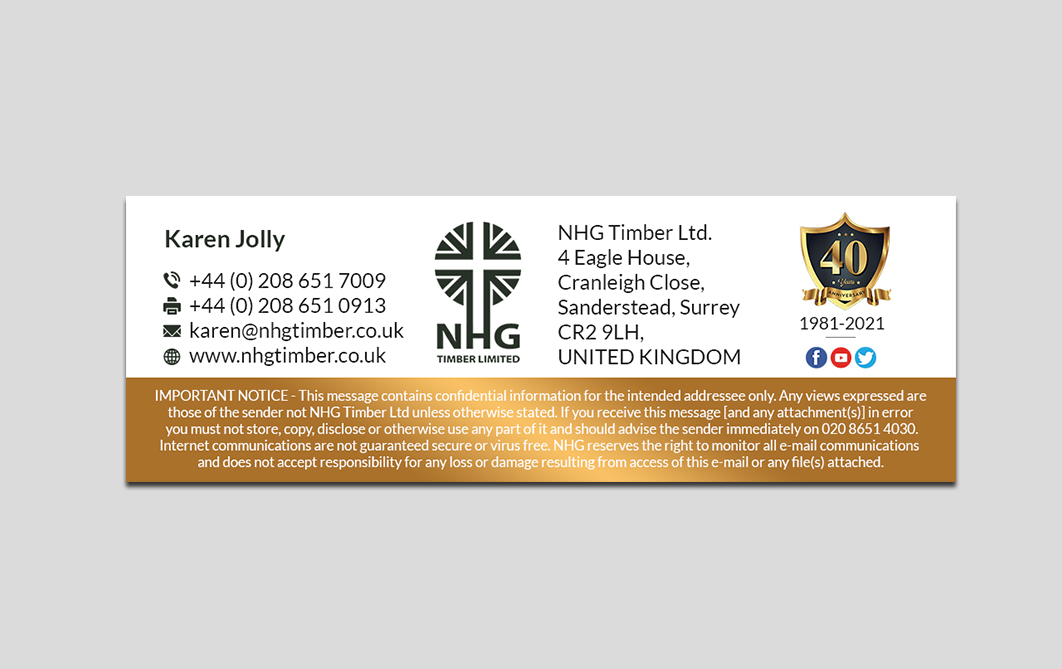 Design de Carte de Visite par Creations Box 2015 pour NHG Timber Ltd | Design #26074788