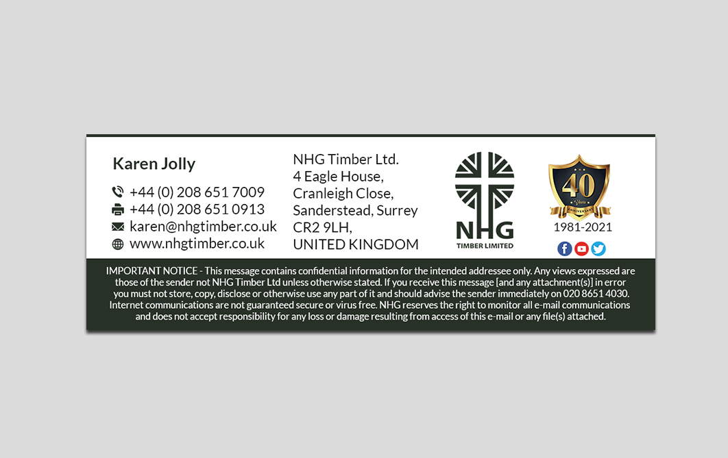 Design de Carte de Visite par Creations Box 2015 pour NHG Timber Ltd | Design #26074790