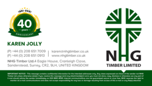 Business Card Design by chandrayaan.creative for NHG Timber Ltd | Design: #26065785