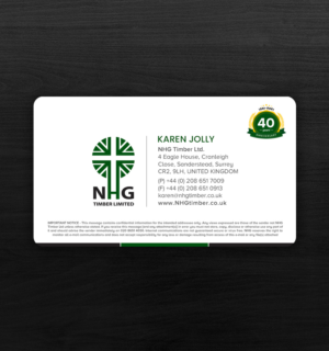 Business Card Design by chandrayaan.creative for NHG Timber Ltd | Design: #26067516