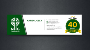 New Corporate Email footer (business card design) for 40th Anniversary for Timber Traders | Business Card Design by chandrayaan.creative