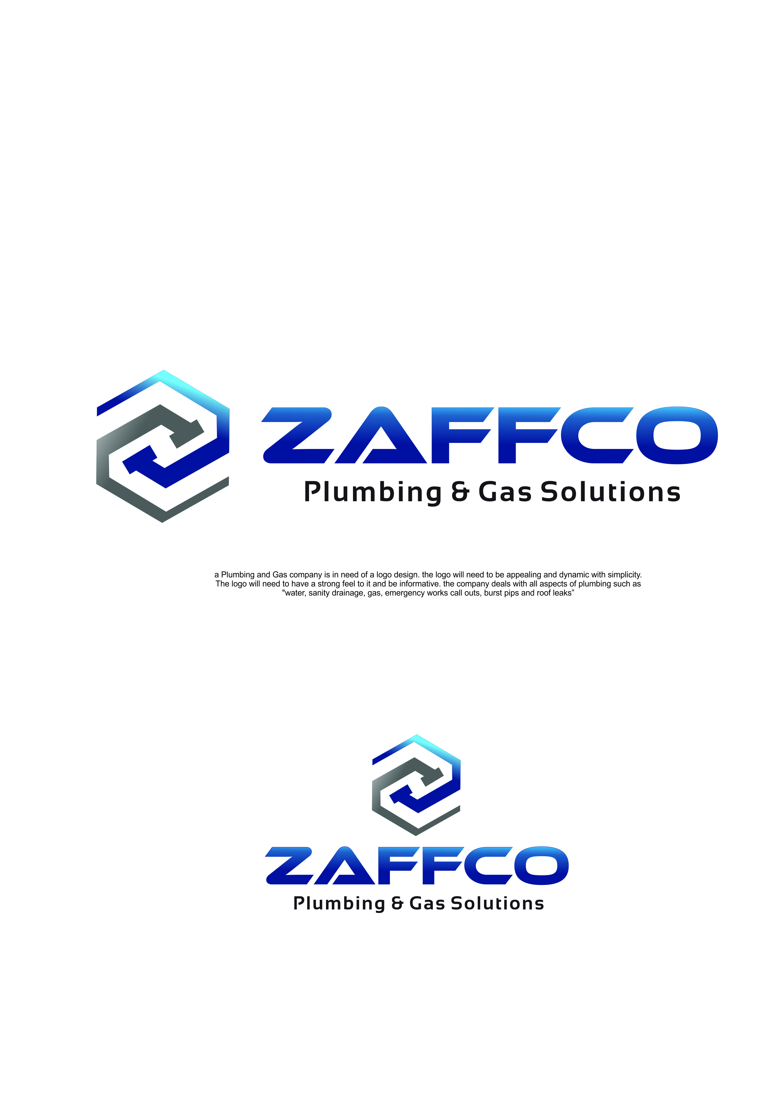 Diseño de Logo por alok bhopatkar para Zaffco plumbing and gas | Diseño #26080743