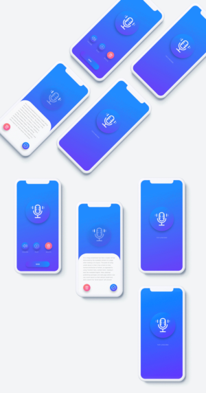 Homepage of voice message app | App Design by AppGeek