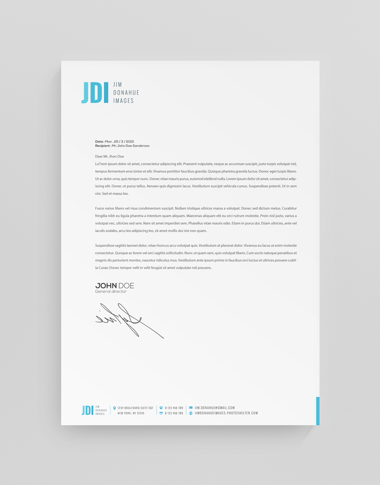 Letterhead Design by stoodio.id for Jim Donahue Images | Design #3645052