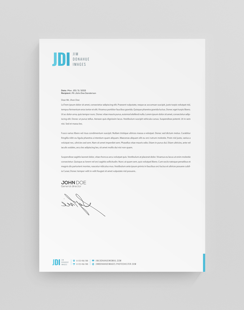 Letterhead Design by stoodio.id for Jim Donahue Images | Design #3649700