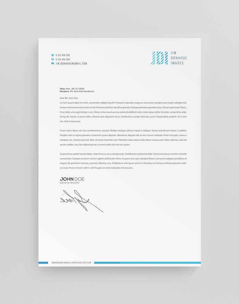 Letterhead Design by stoodio.id for Jim Donahue Images | Design #3649712