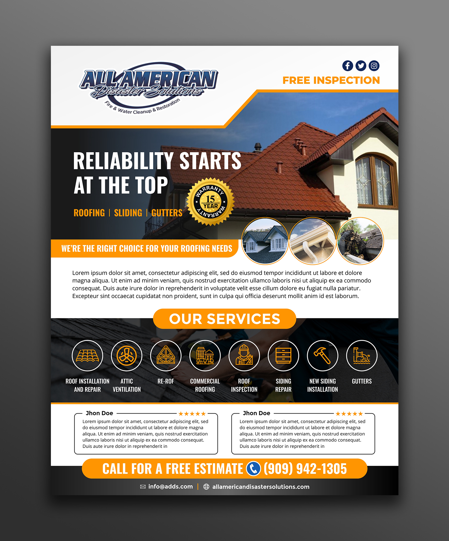 Flyer Design by ecorokerz for Mission Construction & Restoration | Design #26079316