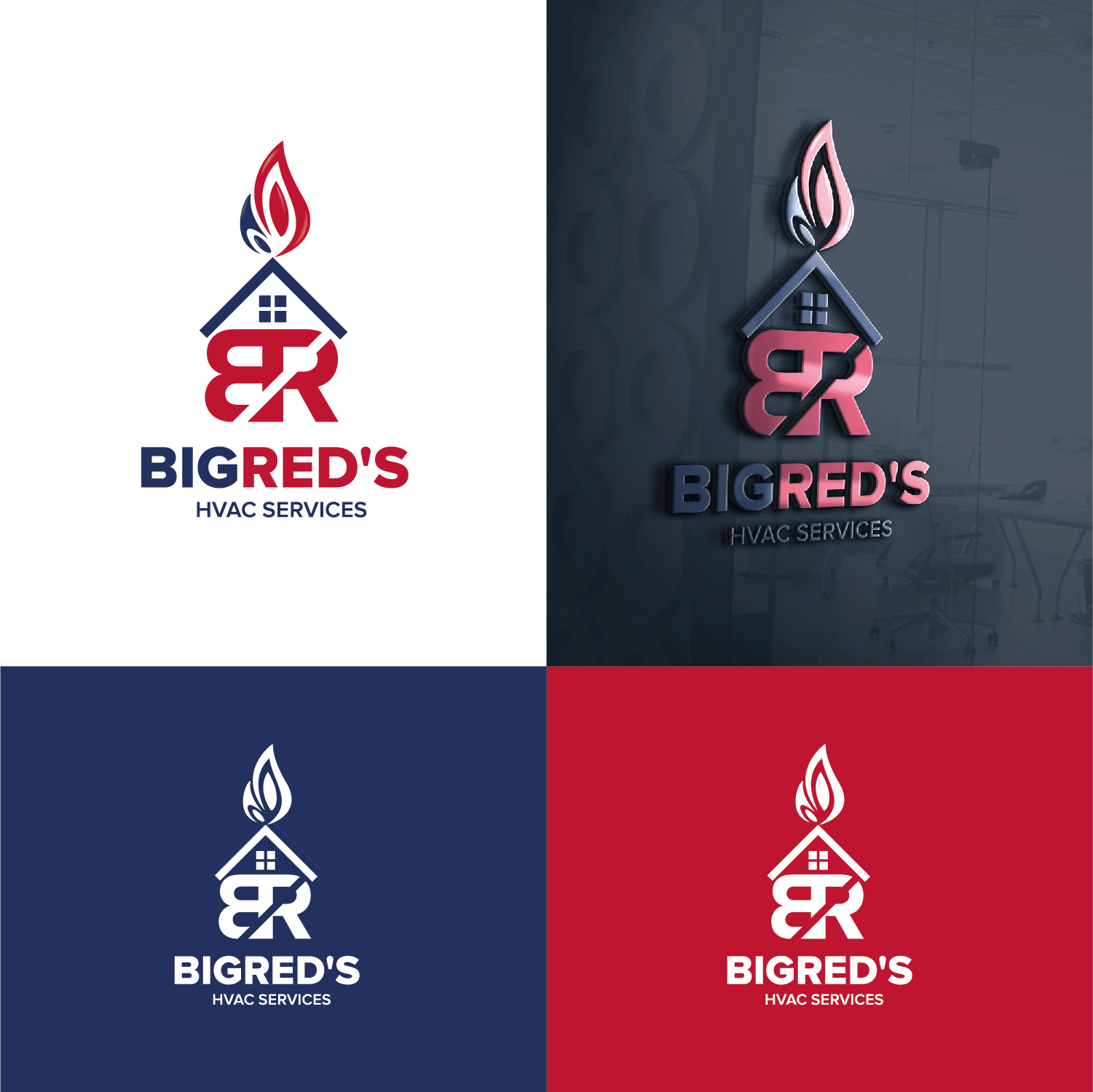 Logo Design by Maxo-Biz for Big Red's HVAC Services | Design #26084594