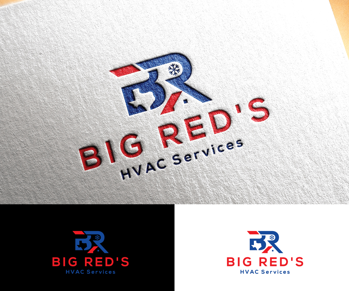 Logo Design by step forward 2 for Big Red's HVAC Services | Design #26077003