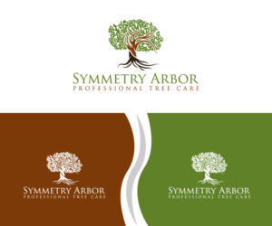 Symmetry Arbor (with and without subtext- Professional Tree Care) | Logo Design by fauzan harun