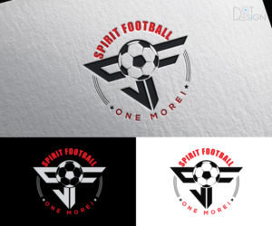 SPIRIT FOOTBALL (main text) + motto ONE MORE! | Logo Design by Dot Design 3