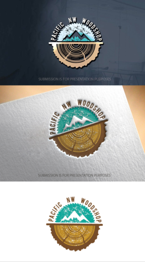 Pacific NW Woodshop or Pacific Northwest Woodshop | Logo Design by graphicevolution