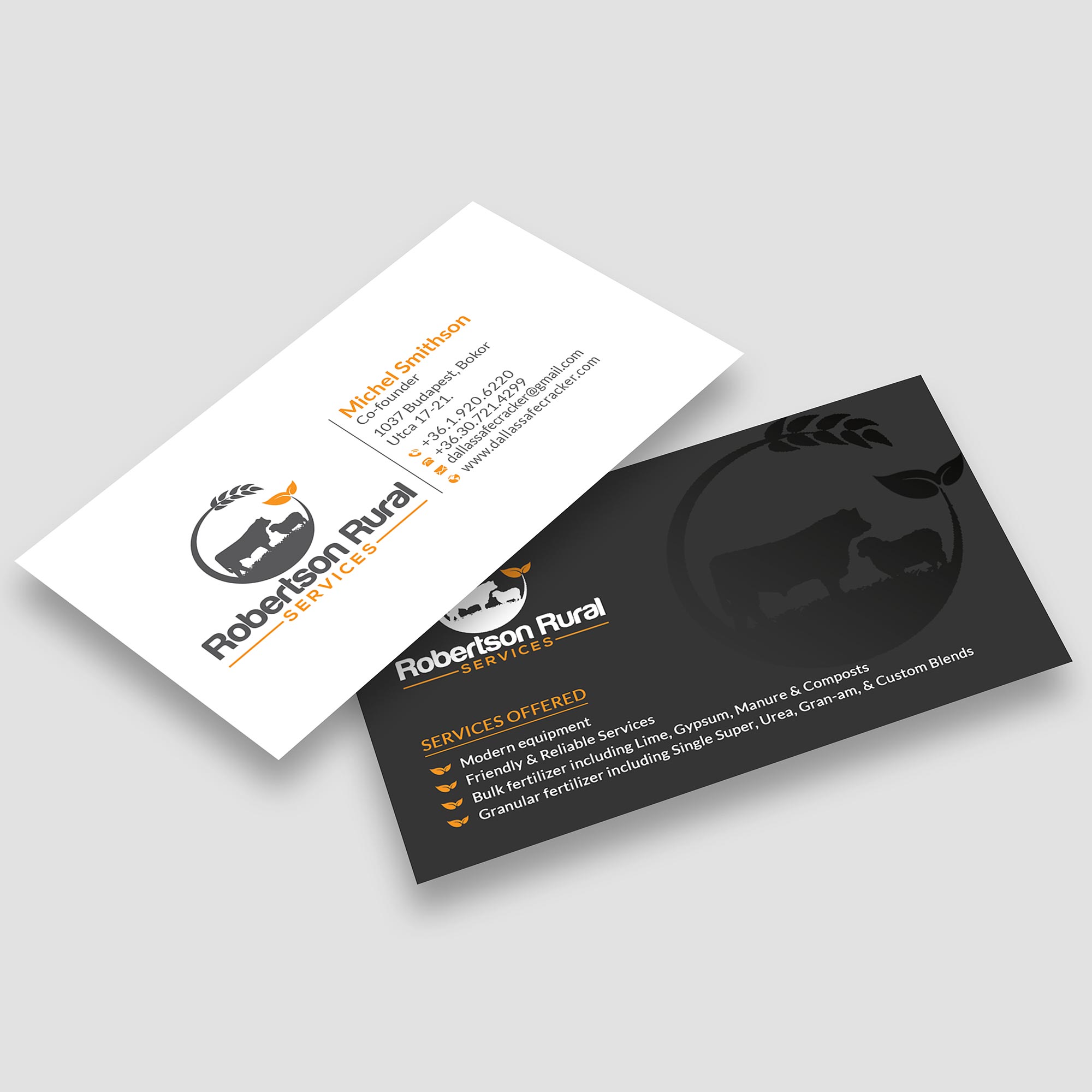 Diseño de Tarjeta de Presentación por MD SHORIF UDDIN para Robertson Rural Services | Diseño #26088597