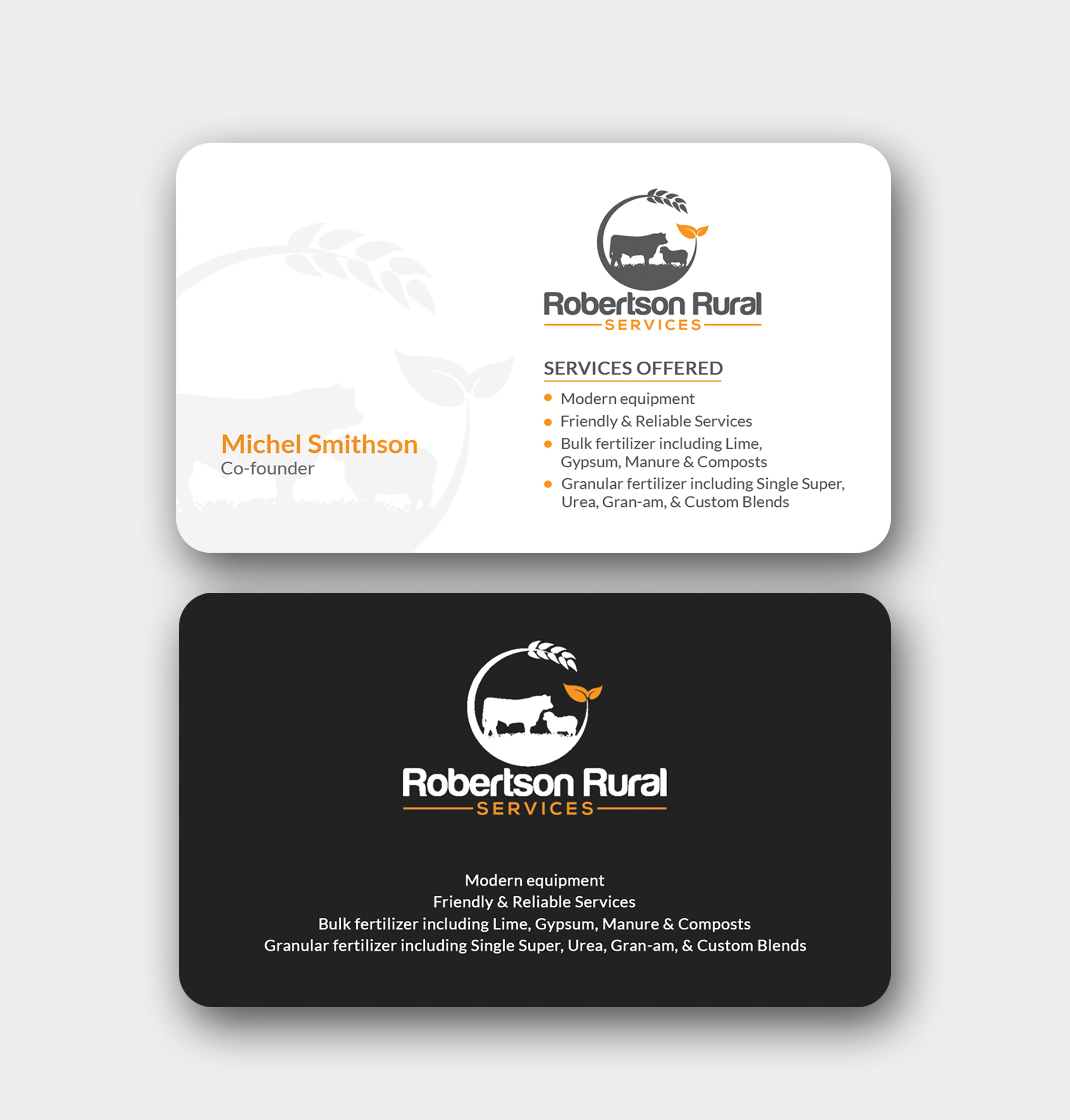 Business Card Design by MD SHORIF UDDIN for Robertson Rural Services | Design #26088599