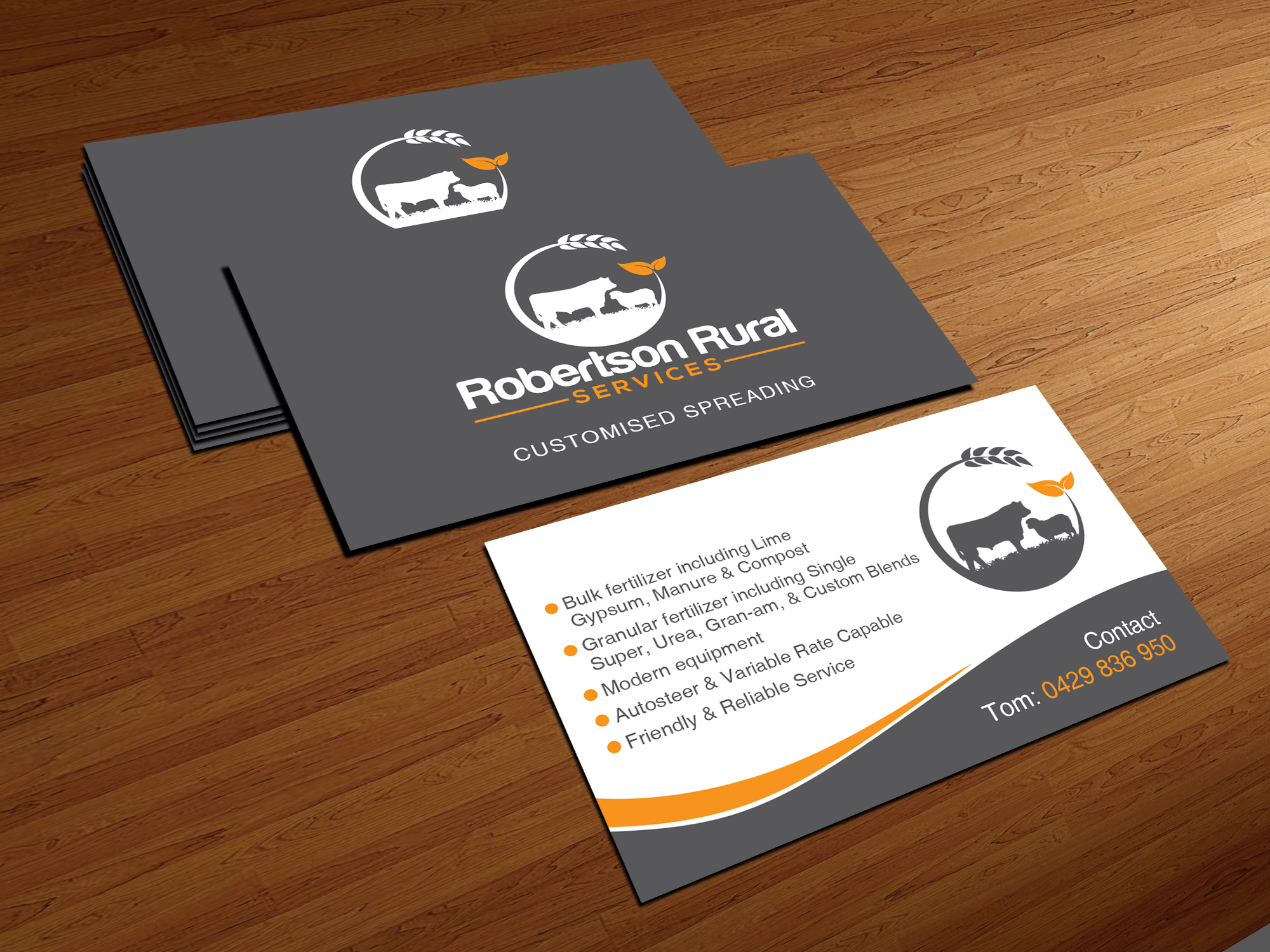 Business Card Design by Creations Box 2015 for Robertson Rural Services | Design #26096220