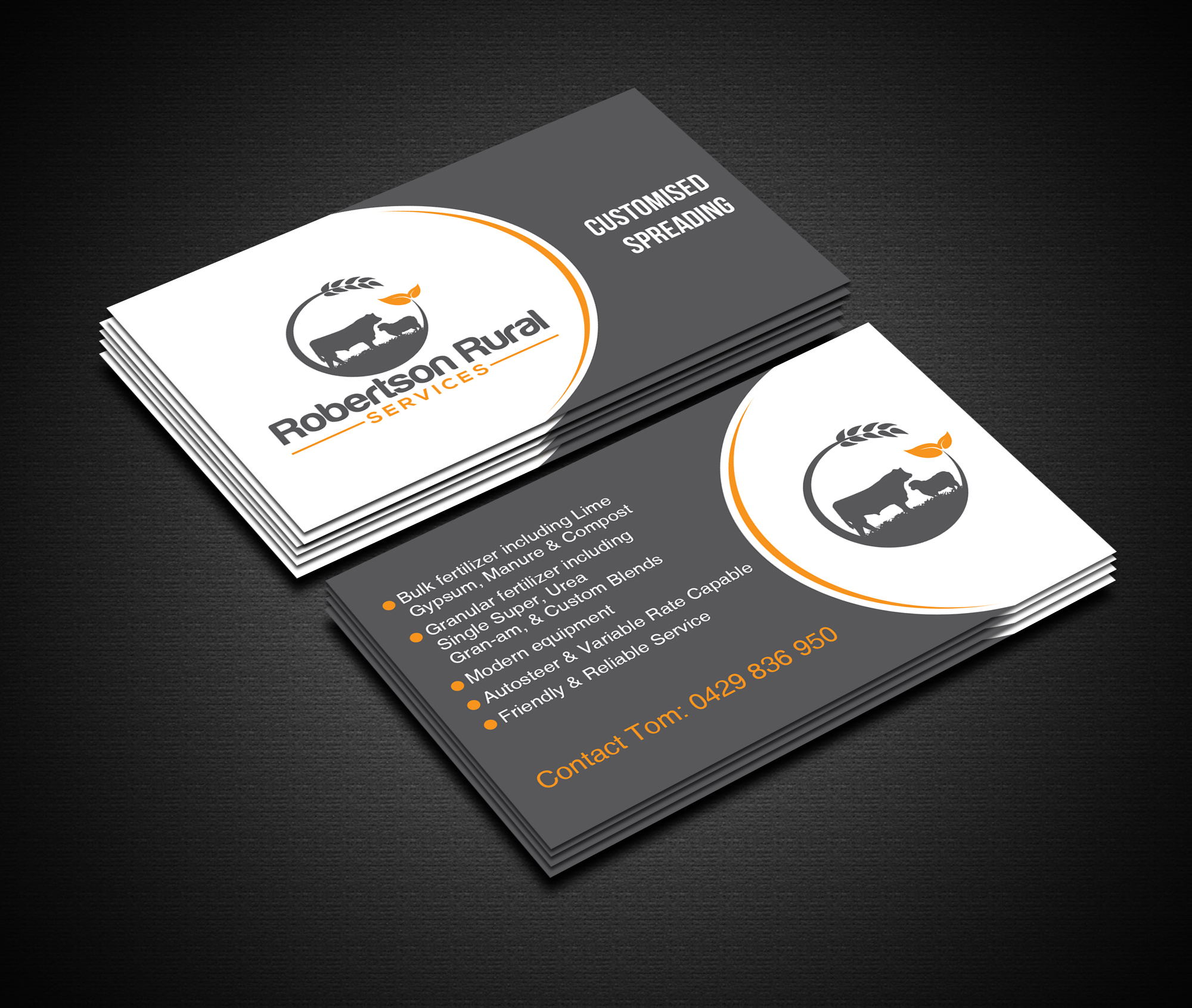 Business Card Design by Creations Box 2015 for Robertson Rural Services | Design #26096233