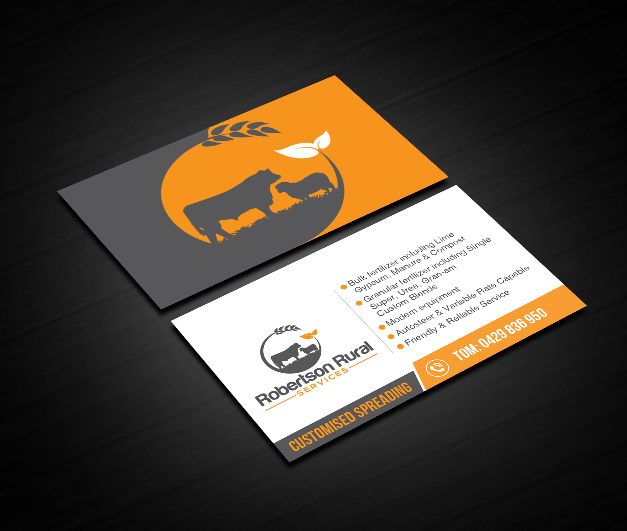 Business Card Design by Creations Box 2015 for Robertson Rural Services | Design #26096244