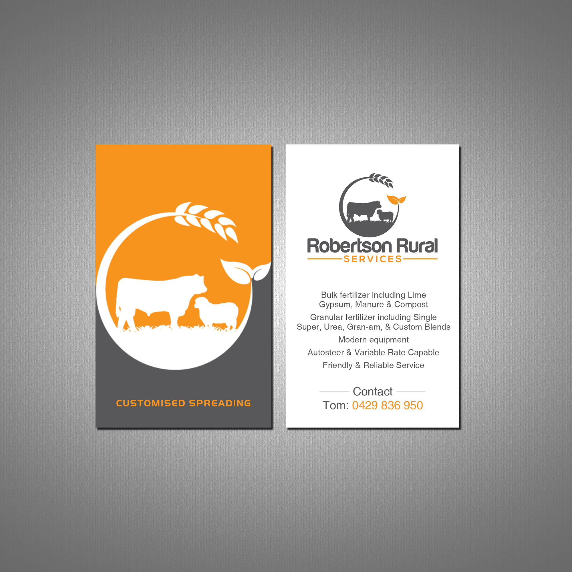 Business Card Design by Creations Box 2015 for Robertson Rural Services | Design #26096249