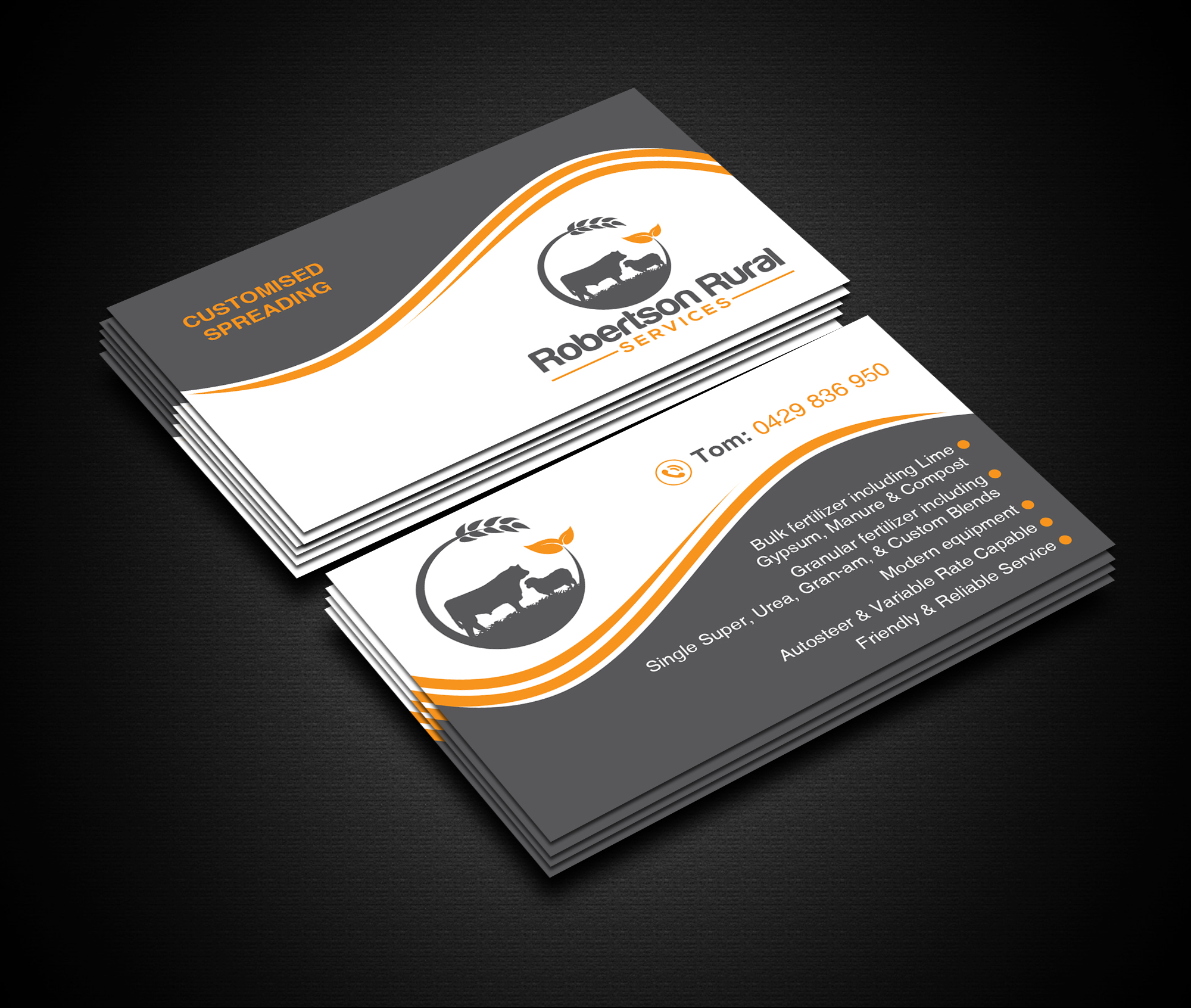 Business Card Design by Creations Box 2015 for Robertson Rural Services | Design #26096255