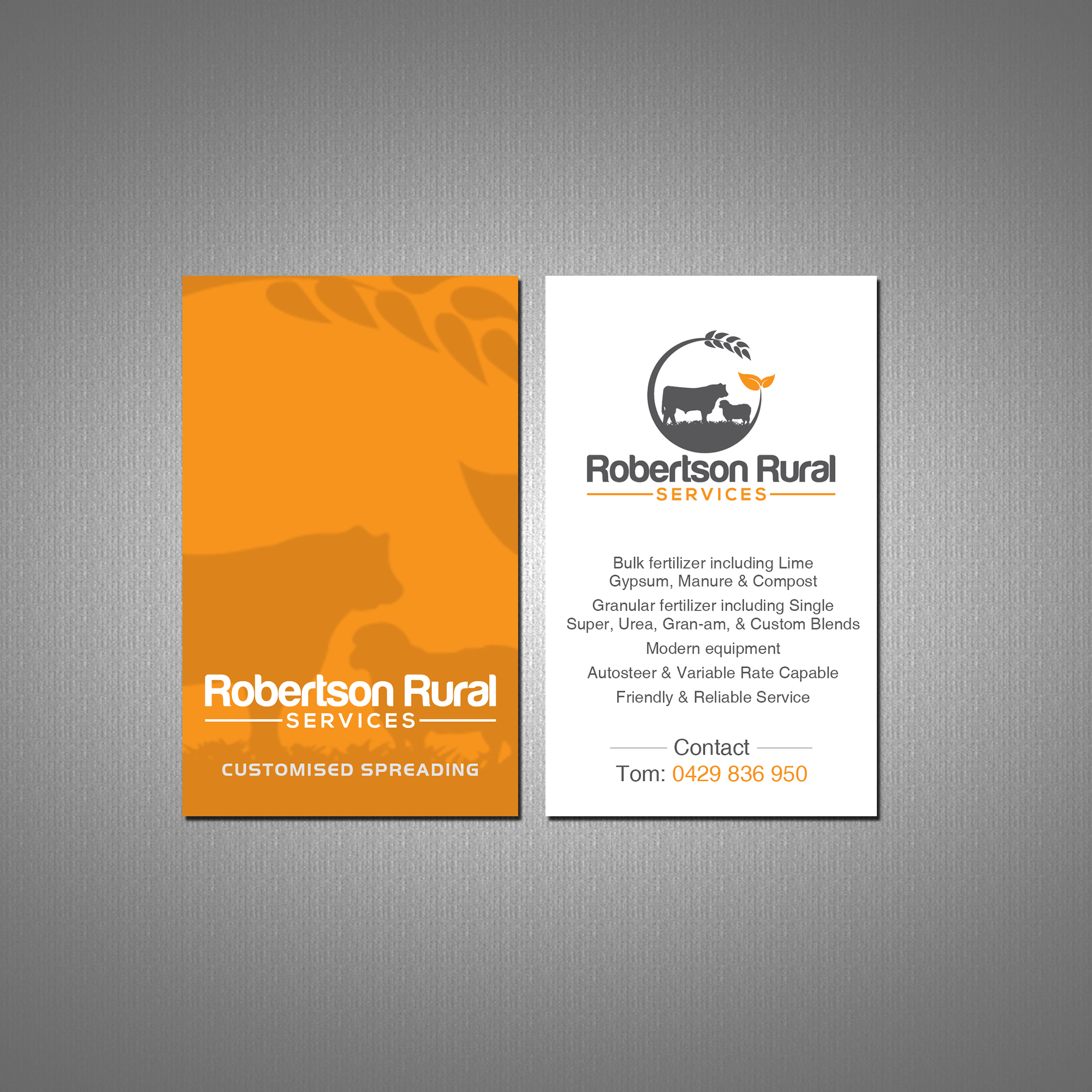 Business Card Design by Creations Box 2015 for Robertson Rural Services | Design #26096256