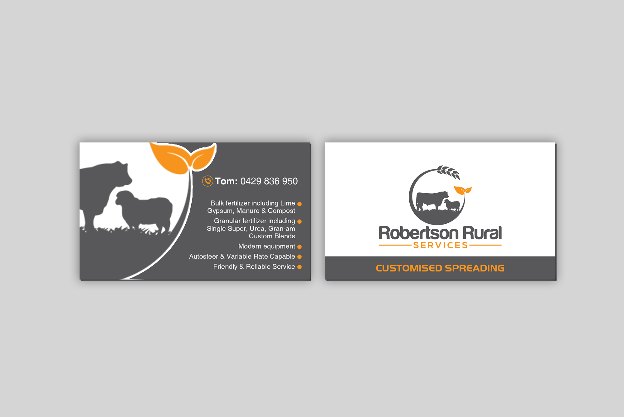 Business Card Design by Creations Box 2015 for Robertson Rural Services | Design #26096269