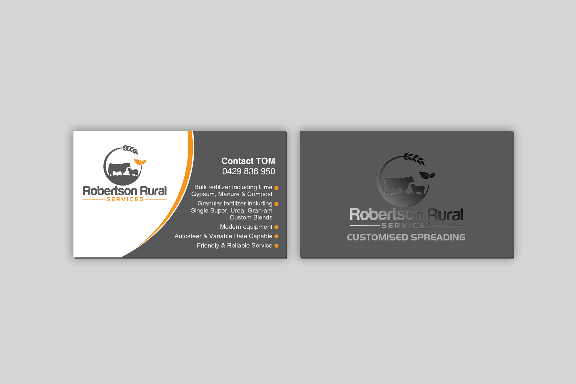 Business Card Design by Creations Box 2015 for Robertson Rural Services | Design #26096270