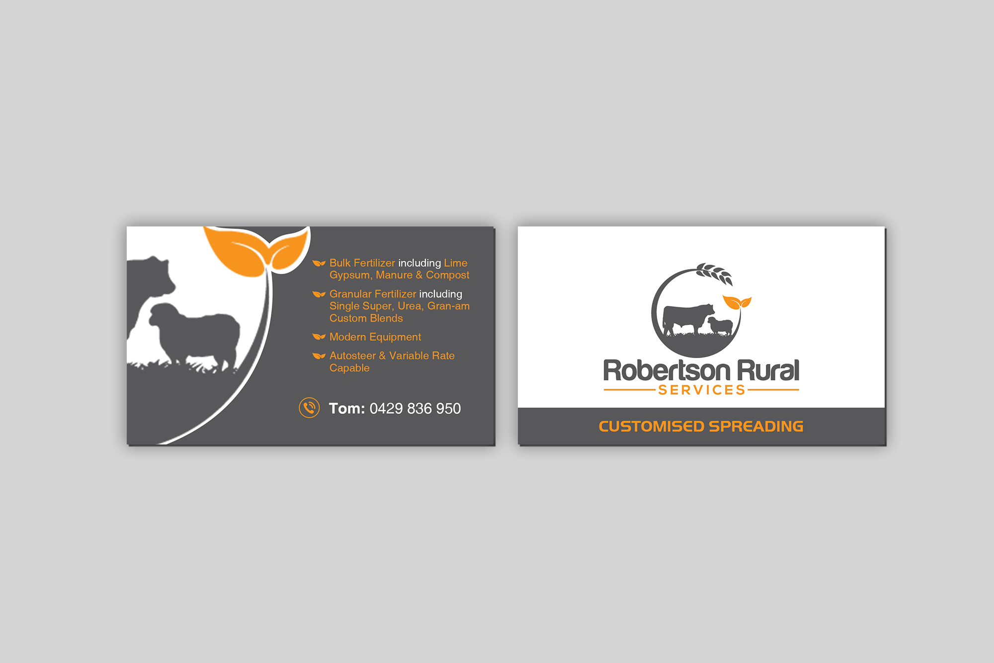 Business Card Design by Creations Box 2015 for Robertson Rural Services | Design #26143724