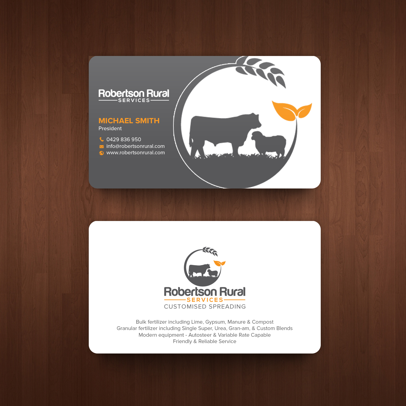 Business Card Design by chandrayaan.creative for Robertson Rural Services | Design #26103296