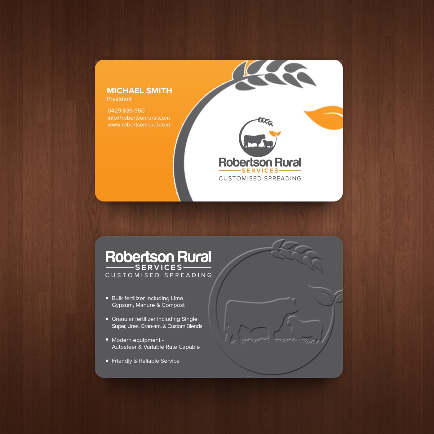 Business Card Design by chandrayaan.creative for Robertson Rural Services | Design #26103304