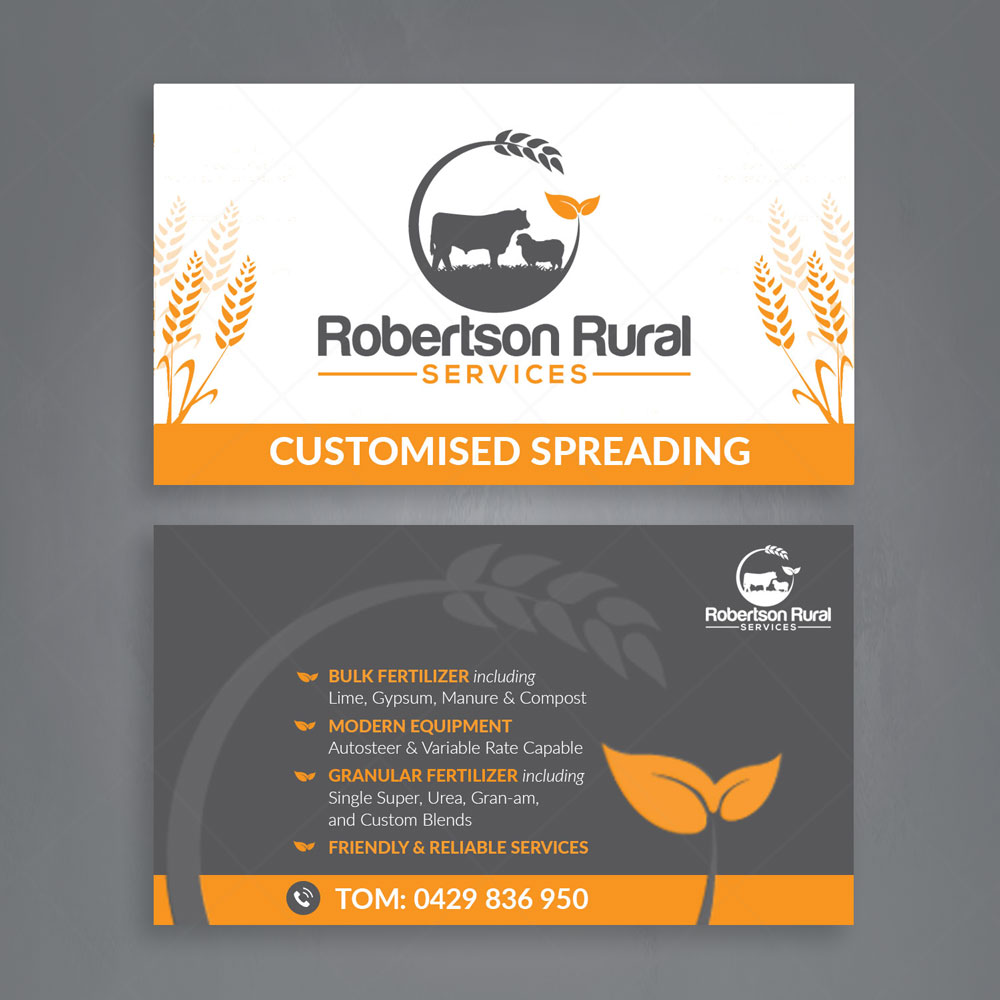 Business Card Design by DA. for Robertson Rural Services | Design #26110169