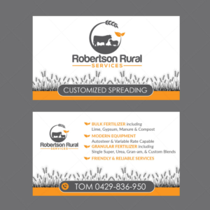 Business Card Design by DA. for Robertson Rural Services | Design: #26138628